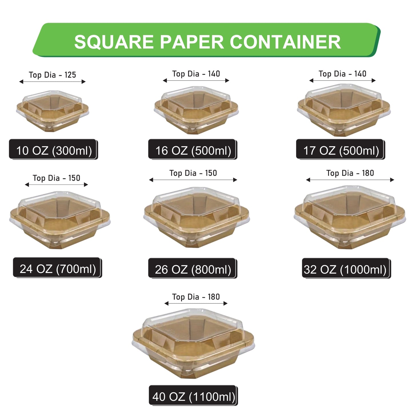 17 oz Square Paper Container