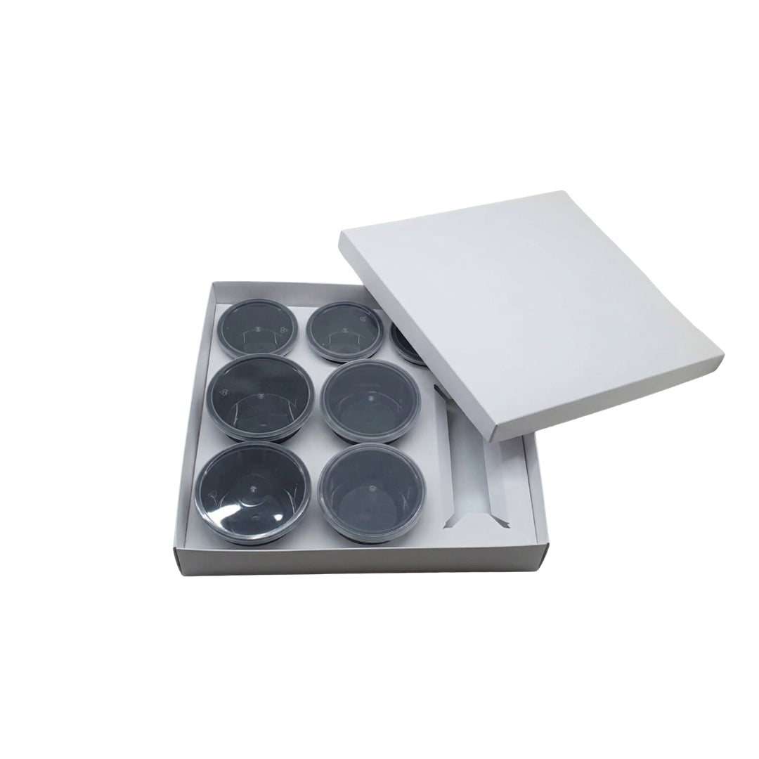 8 Cavity Meal Box White / Compartment Meal Box