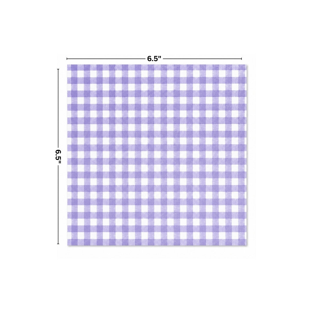 Bento Cake Liner (Purple Gingham)