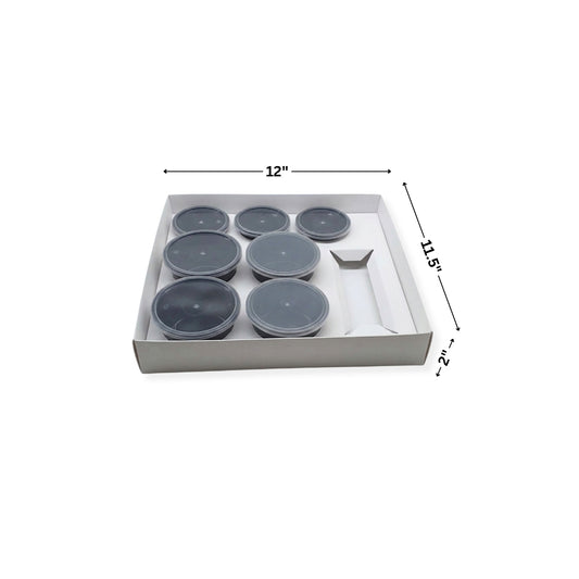 8 Cavity Meal Box White / Compartment Meal Box