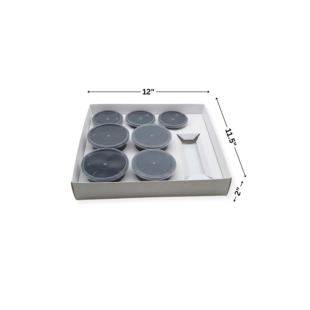8 Cavity Meal Box White / Compartment Meal Box
