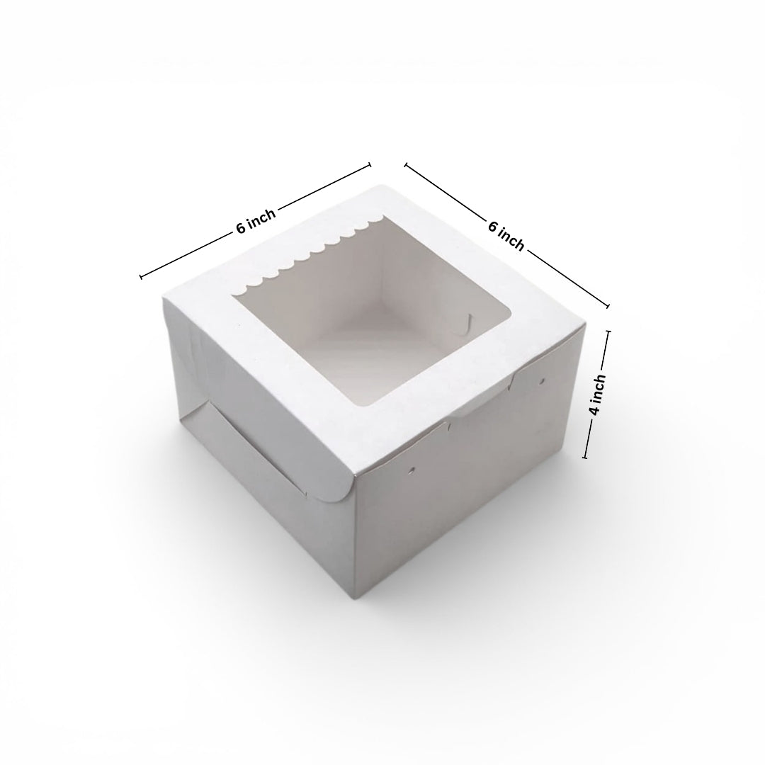 ITC 6x6x4 Inch Window 4 Cupcakes Box with Insert