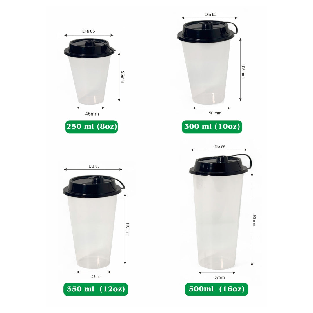 250 ml Paknserve Sipper Container with Black Lid (85D)