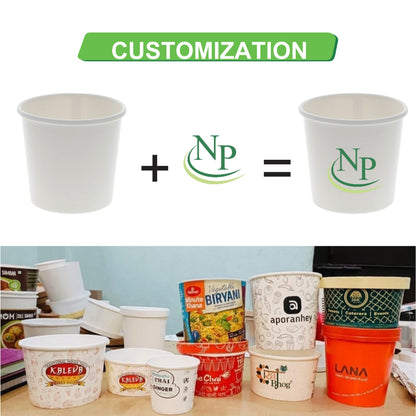 350 ML White Round Paper Container