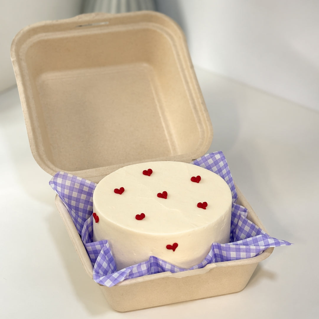 Bento Cake Liner (Purple Gingham)