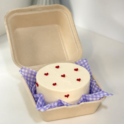 Bento Cake Liner (Purple Gingham)
