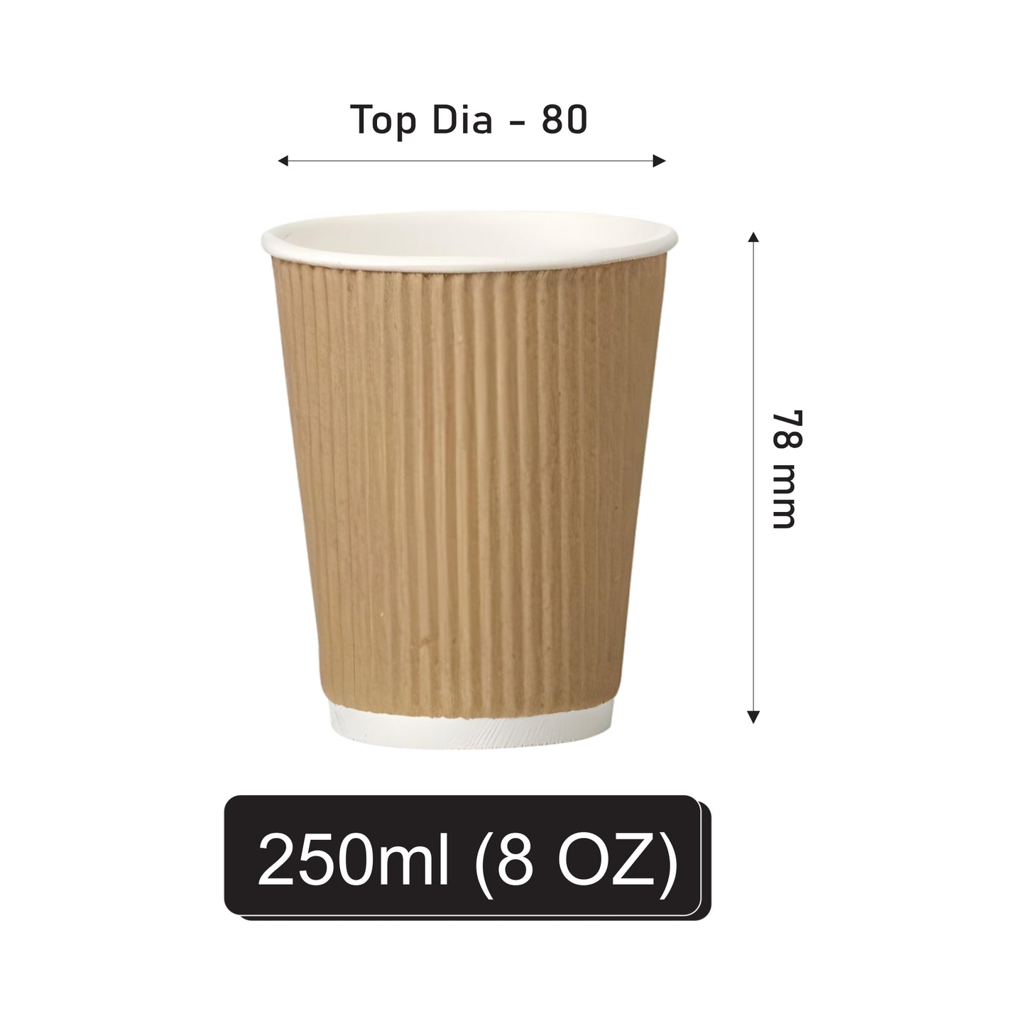 250 ml Ripple Paper Cup / 1 PE