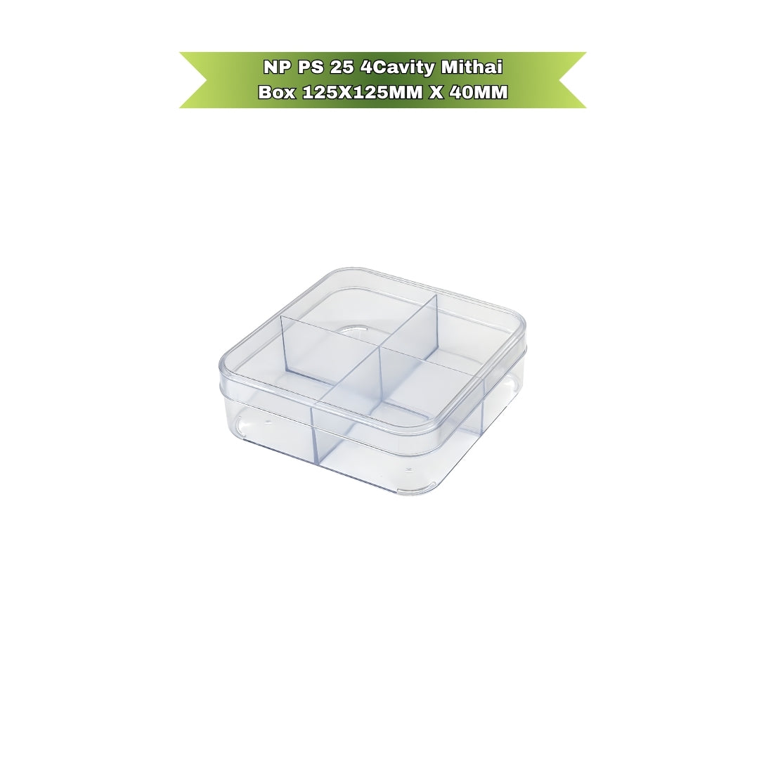NP PS 25 4 Cavity Mithai Box 400ml with Lid