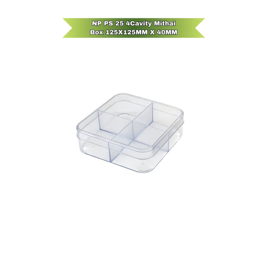 NP PS 25 4 Cavity Mithai Box 400ml with Lid
