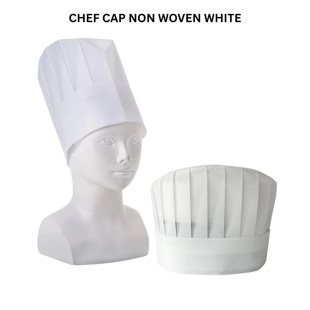 Chef Cap Non Woven White 8 Inch