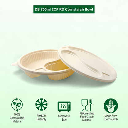DB 700ml Round Cornstarch Bowl (WL)