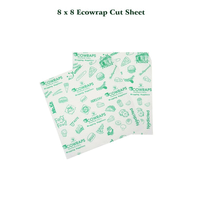 Ecowrap Printed Cut Sheet 8 x 8 inch Green color (250 Sheets)