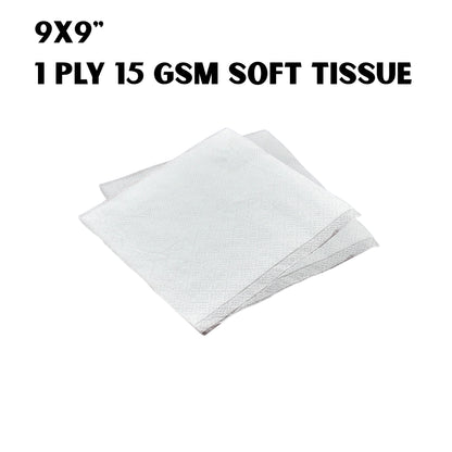 Starter Tissue 9x9 1 Ply 15 GSM White