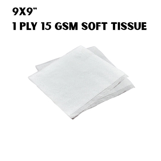 Starter Tissue 9x9 1 Ply 15 GSM White