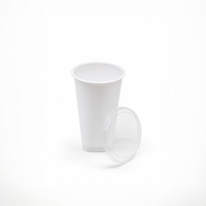 200ml SQ Lassi White PP Cup with Transparent Lid