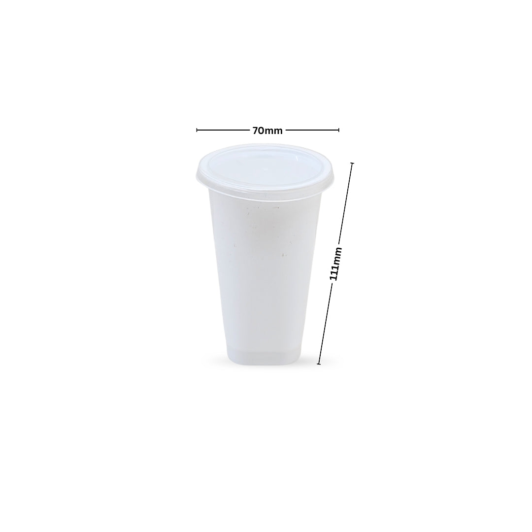 200ml SQ Lassi White PP Cup with Transparent Lid