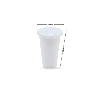 200ml SQ Lassi White PP Cup with Transparent Lid
