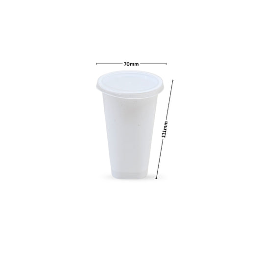 200ml SQ Lassi White PP Cup with Transparent Lid