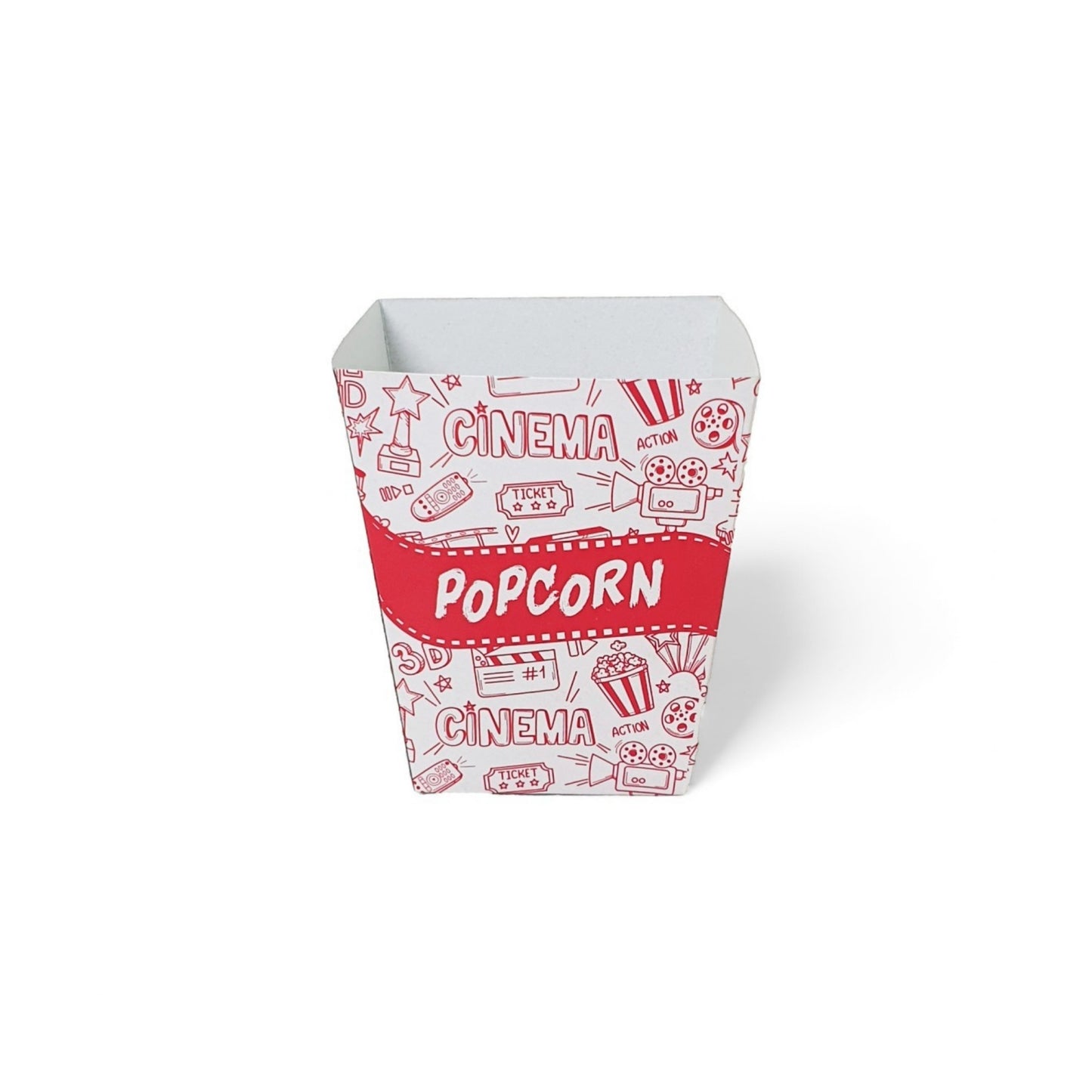PNS 32 OZ Square Popcorn Box Printed (Red Color)