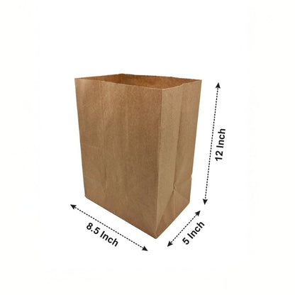 8.5x5x12" Brown SOS MF Kraft Bag – 80 GSM, 24 BF