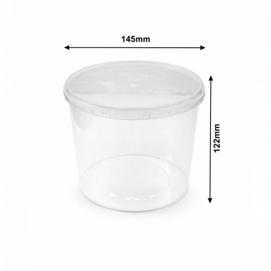 1500 ml Tamper Proof Flat Round Container with Lid