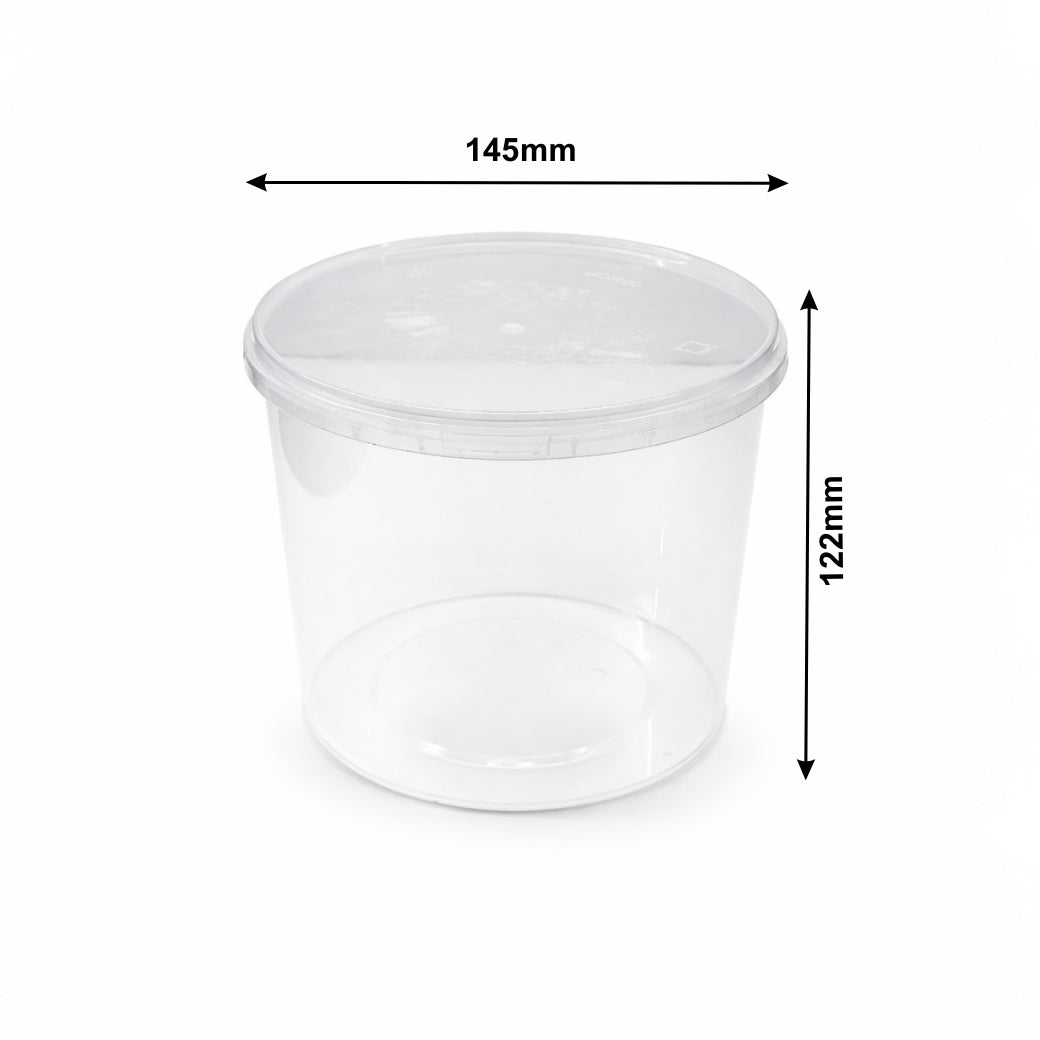 1500 ml Tamper Proof Flat Round Container with Lid