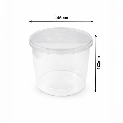 1500 ml Tamper Proof Flat Round Container with Lid