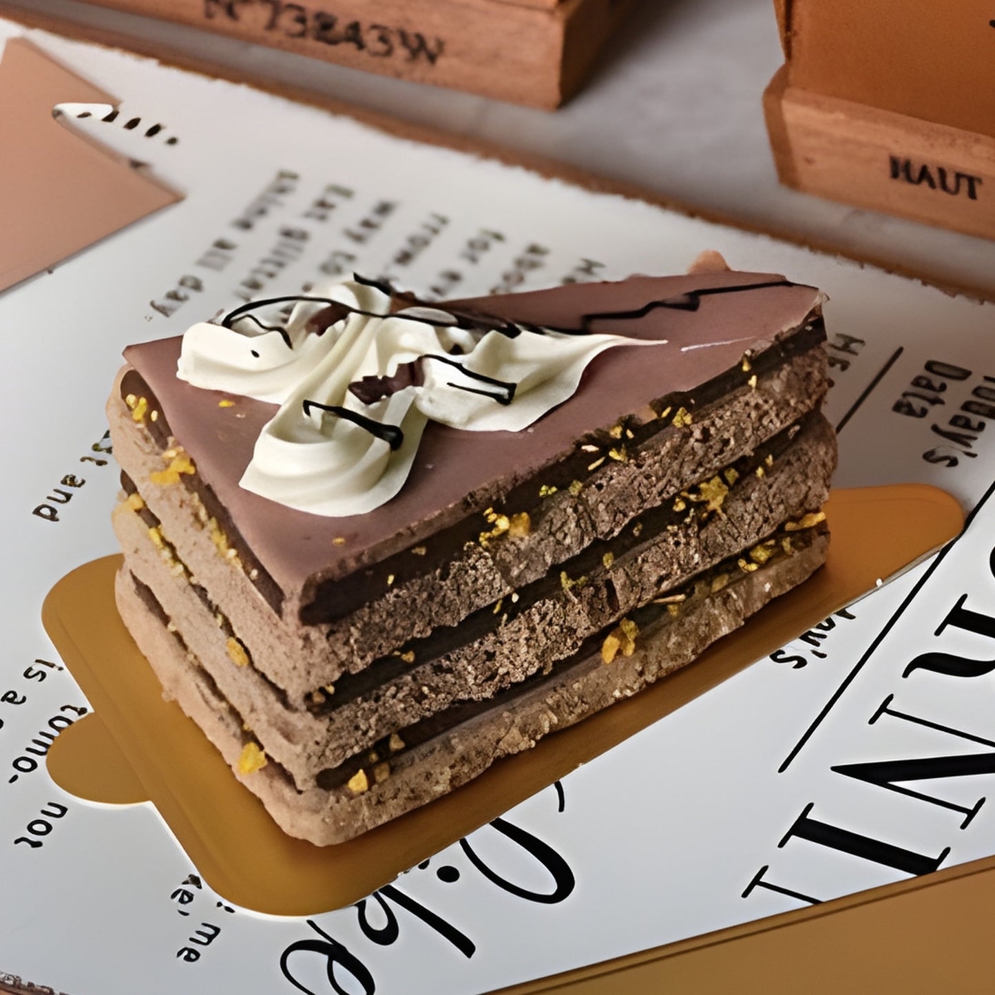 Cake Pastry Board – Triangle Gold (4.5 x 3)