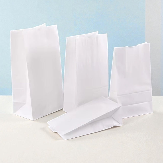 7x5x12" White SOS Bleached Kraft Bag – 70 GSM, 26 BF