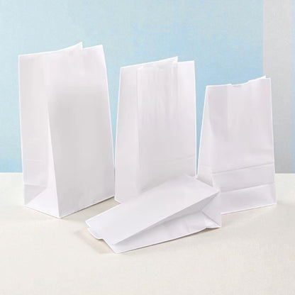 7x5x12" White SOS Bleached Kraft Bag – 70 GSM, 26 BF