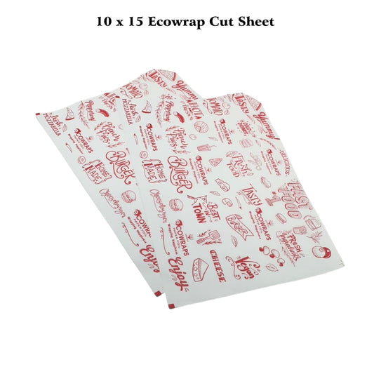 Ecowrap Printed Cut Sheet 10 x 15 inch Red color (250 Sheets) Butter Paper