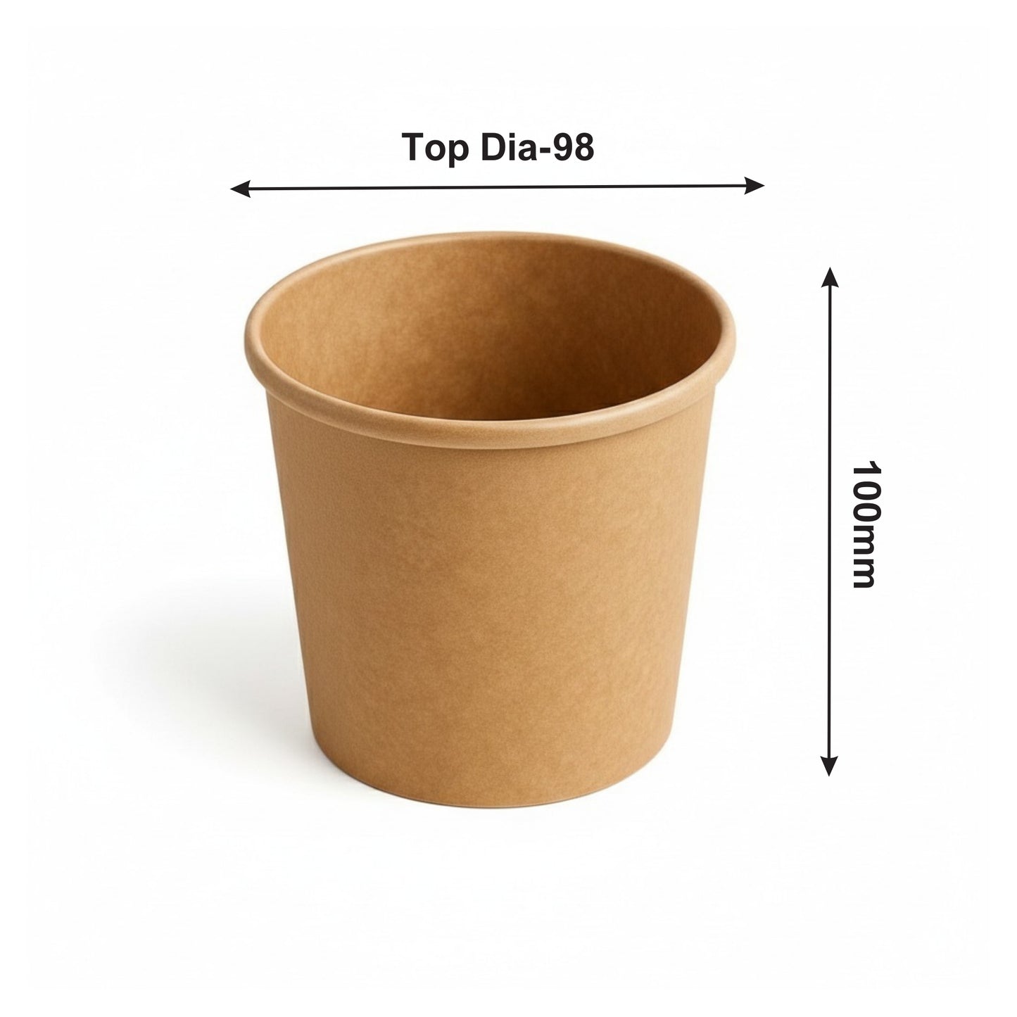 500 ml Kraft Round Paper Container (98 Dia)