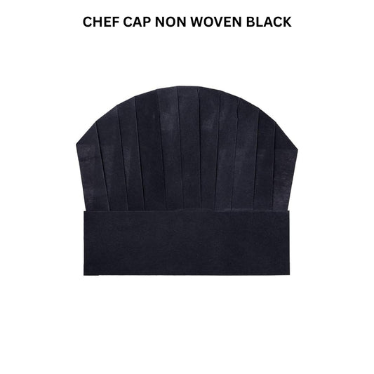 Chef Cap Non Woven Black 8 Inch