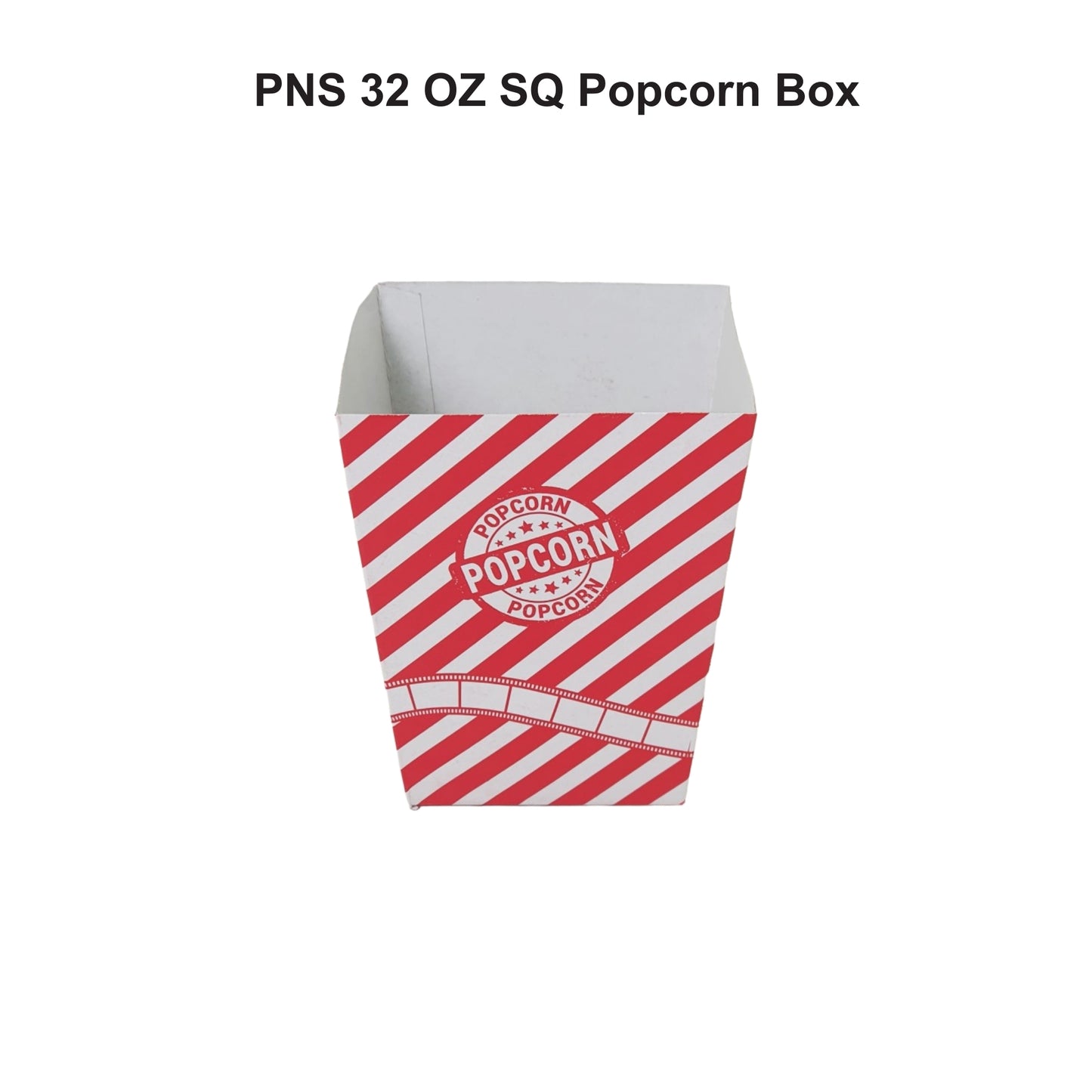 PNS 32 OZ Square Popcorn Box Printed (Red Color)