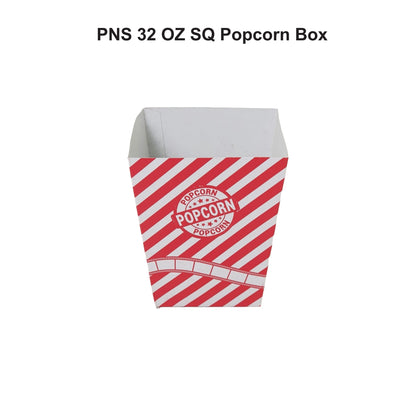 PNS 32 OZ Square Popcorn Box Printed (Red Color)