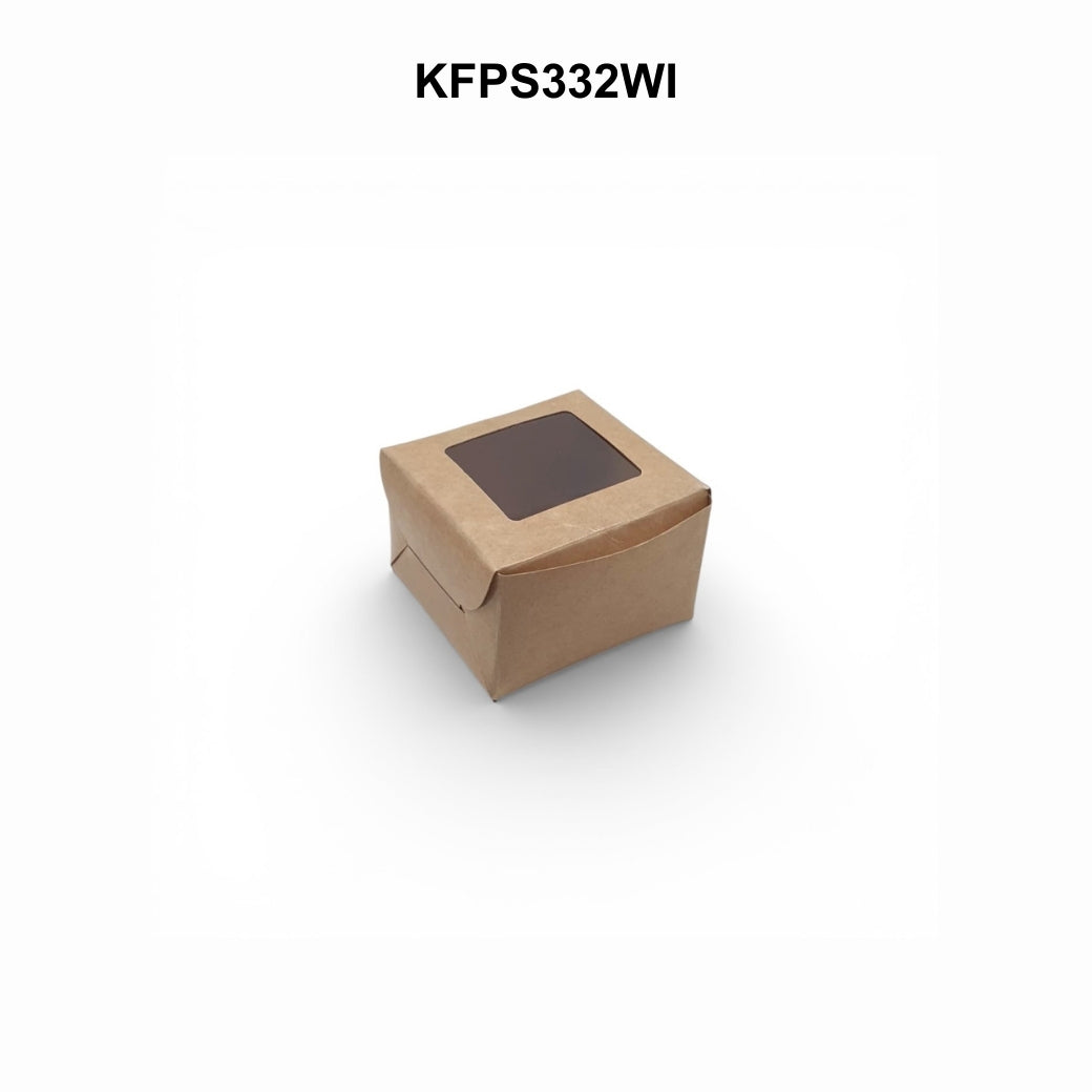Kraft 3x3x2 Window Brownie Box