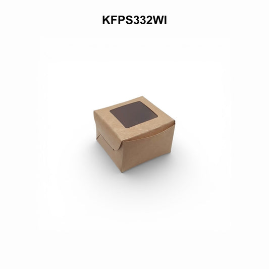 Kraft 3x3x2 Window Brownie Box
