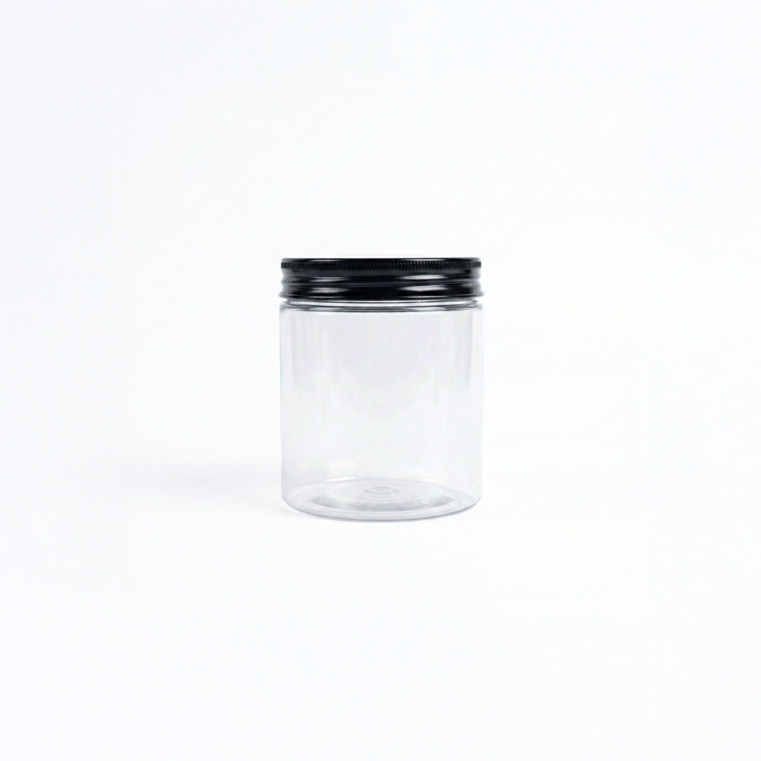 Cookies Jar 250ml PET Jar with Black Cap (83mm Top Dia)