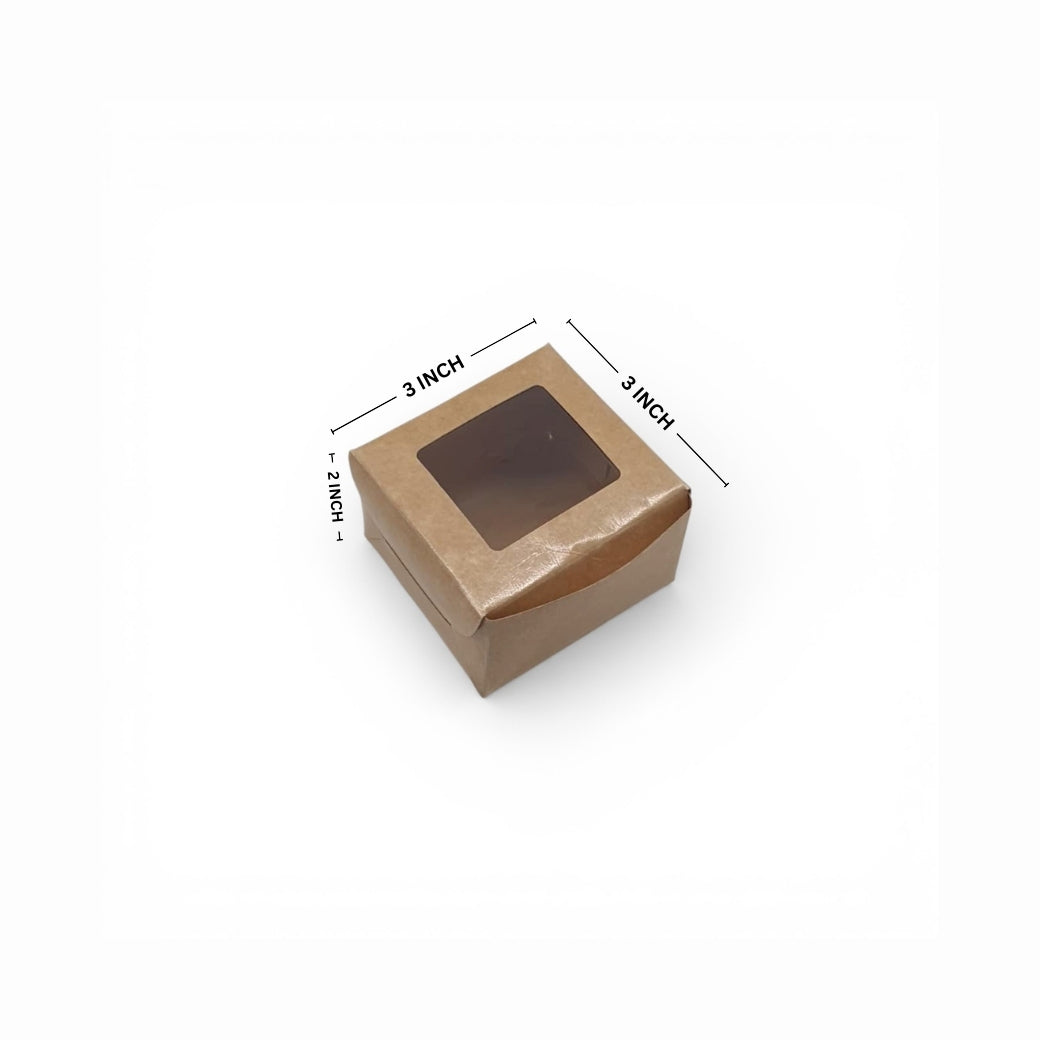 Kraft 3x3x2 Window Brownie Box