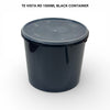 1500 ml Black Tamper Proof Flat Round Container with Lid