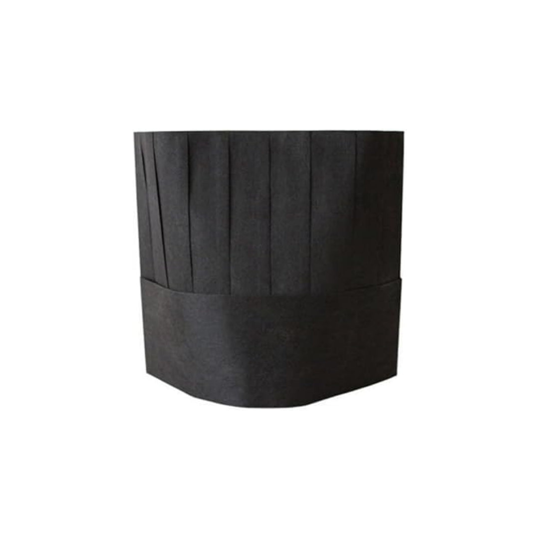 Chef Cap Non Woven Black 8 Inch