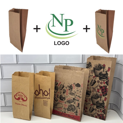 504 V Bottom MF Kraft Bag