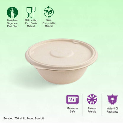 Bumboo Anti-Leak 750ml Round Bowl With Lid