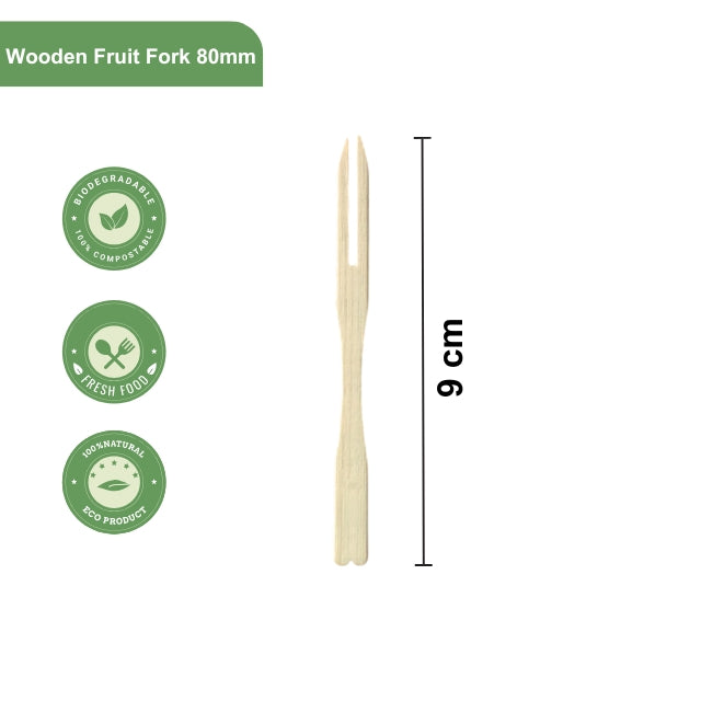 Wooden Fruit Fork 80mm
