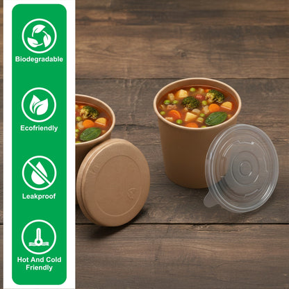 500 ml Kraft Round Paper Container (98 Dia)