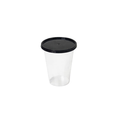 250ML Paknserve reusable cup with black flat lid (80 Dia)