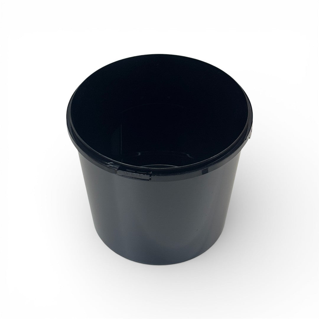 1500 ml Black Tamper Proof Flat Round Container with Lid