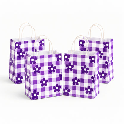6x4x8 Gift Carry Bag (Purple Daisy flower Print)