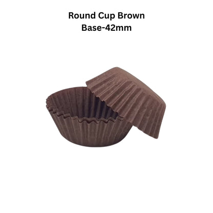 Round Cup Brown & Brown Printed 42mm