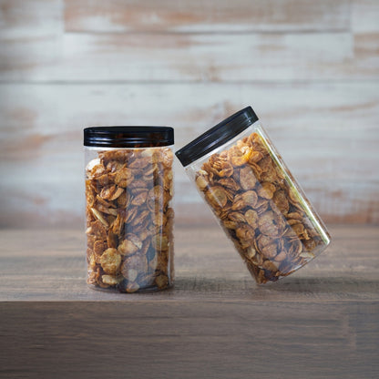 Cookies Jar 500ml PET Jar with Black Cap (73mm Top Dia)